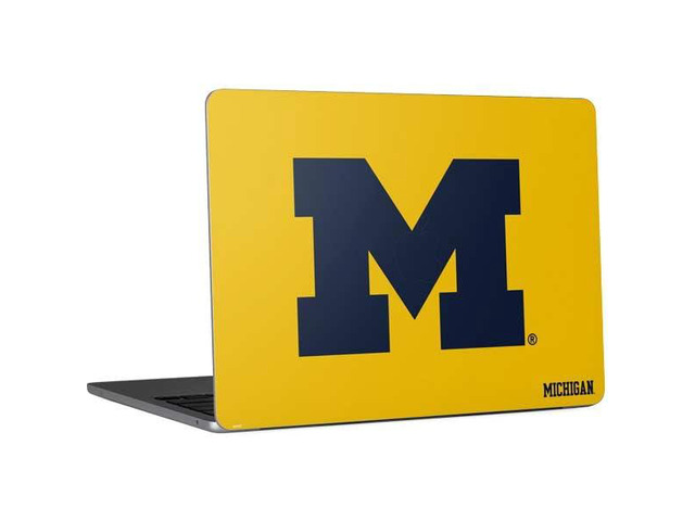 Decal Laptop Skin Compatible with MacBook Air 13in M4 (2025) - Officially Licensed University of Michigan M Logo Yellow Design
