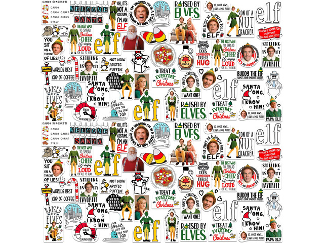Buddy the Elf Movie Doodle 200 Vinyl Stickers Waterproof Die-Cut Decals Car