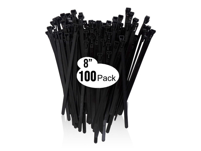 ESC Group -100PCS Releasable Cable Ties Heavy-Duty, Adjustable & Reusable Zip Ties for Home, Office, or Outdoor Use 8 Inch Premium Nylon Cable...