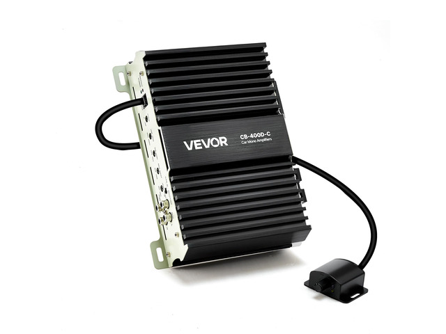 Monoblock Car Amplifier, 400W RMS MAX, 1/2/4 Ohm Stable, 1-Channel Class D Car Audio Amplifier with Remote Subwoofer Level Control, Low Pass...