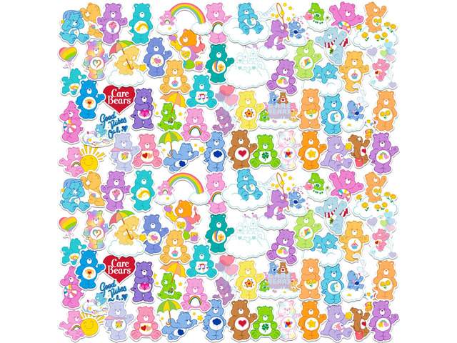 Care Bears Classic 200 Vinyl Stickers Waterproof Die-Cut Decals Laptop