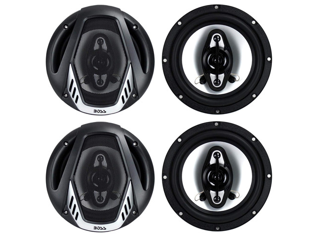 6.5' Full Range Car Audio Coaxial Speaker, 2 Pairs 400 Watt 4 Way 4 Ohm Car Stereo Audio Accessory Set with Mylar Dome Tweeters