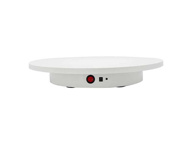 Rotating Display Stand with Re-Mote Control 16.5''/220lb Photography Turntable Motorized Turntable for 360 Degree Image, Video, Model, Cake (White)