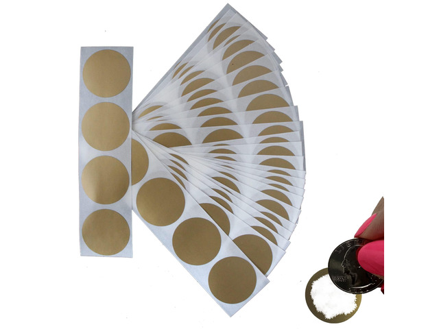 1.25 in Gold Round Scratch-Off Stickers, 100 Pack Ideal for gender reveals, business campaigns, teacher rewards, wedding favors, baby cards, or...