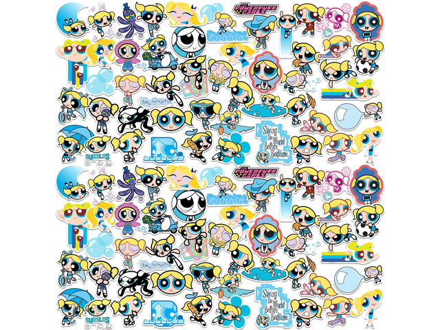 Powerpuff Girls Bubbles 100 Vinyl Stickers Waterproof Die-Cut Decals Laptop