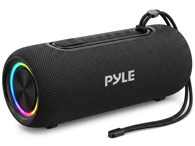 Portable Bluetooth Speaker - IPX5 Waterproof, Multi-Color LED, TWS Stereo Pairing, USB/AUX/FM, 20W Peak Power, 5H Battery, Built-In Mic, Shockproof...