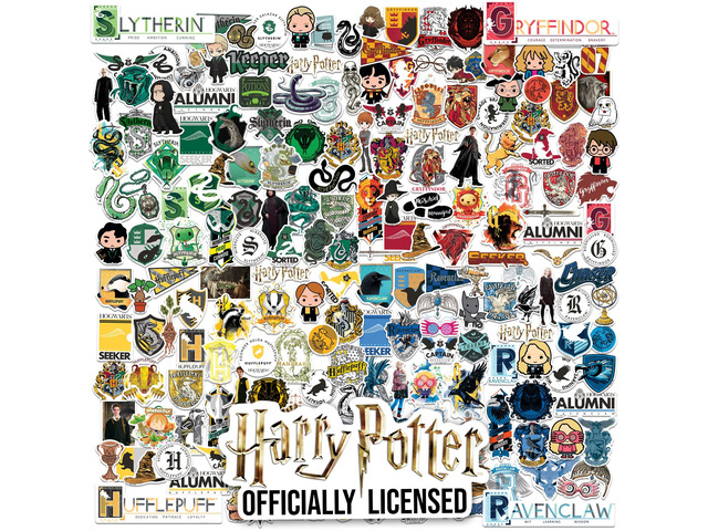 Harry Potter All Houses Theme Bundle 200 Vinyl Stickers Waterproof Die-Cut