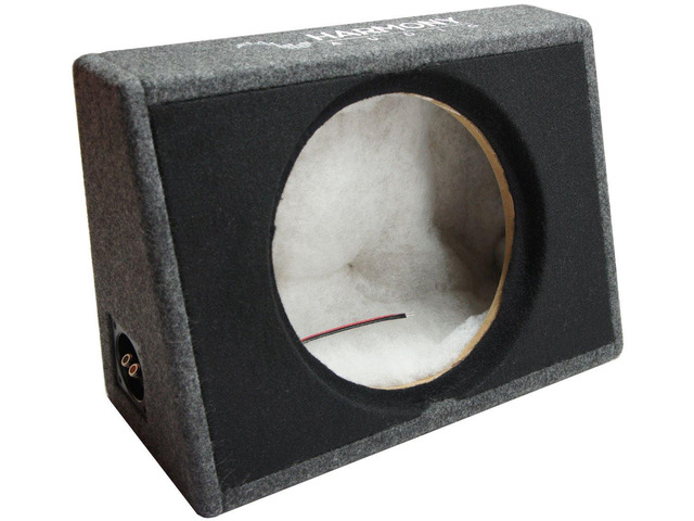 Empty 12' Inch Subwoofer Box Single Shallow Sealed Truck Sub Enclosure slim behind-seat bass cabinet for pickups, unloaded woofer housing,...