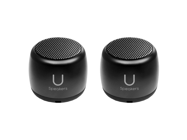 U Speakers Micro Bluetooth Computer Speaker 2-Pack Bundle with Matching Speaker, Built-in Mic & Selfie Remote Control, for Workspace, Desktop,...