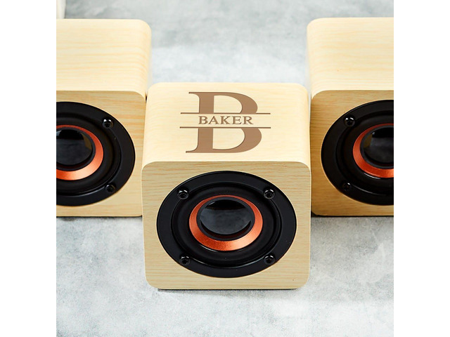 Engraved Bamboo Mini Bluetooth Speaker for Groomsmen and Best Man Small Portable Bluetooth Speaker
