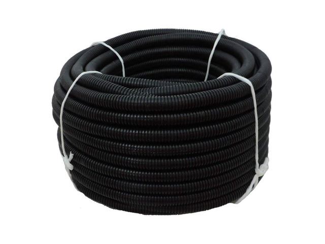 Flexible Polyethylene LDPE Non-Split Corrugated Wire Loom Tubing (Black, 1-1/2' Dia x 100 ft)