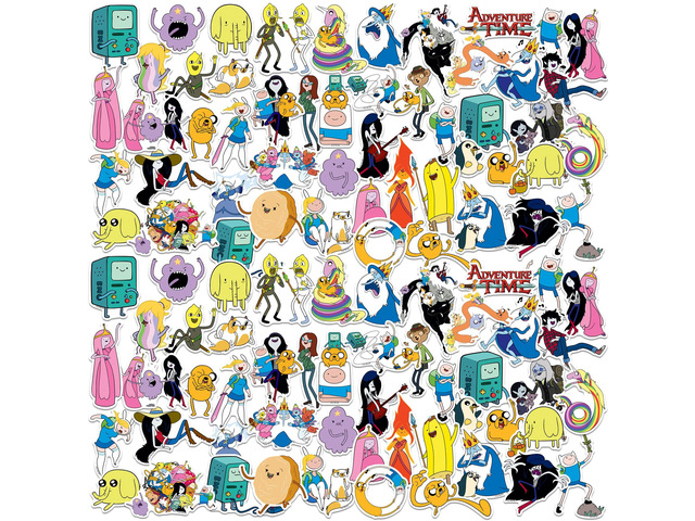 Adventure Time Characters 100 Vinyl Stickers Waterproof Die-Cut Decals Car