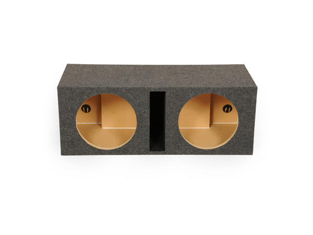 10 Inch Dual Car Audio Subwoofer Enclosure Box, Shared Slot Port Vent, QBASS, Charcoal Automotive Accessories and Equipment
