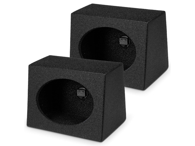 6 by 9 Inches Speaker Box Audio Enclosure with Durable Black Bed Liner Spray Finish with Terminal Cup Connectors (2 Pack)