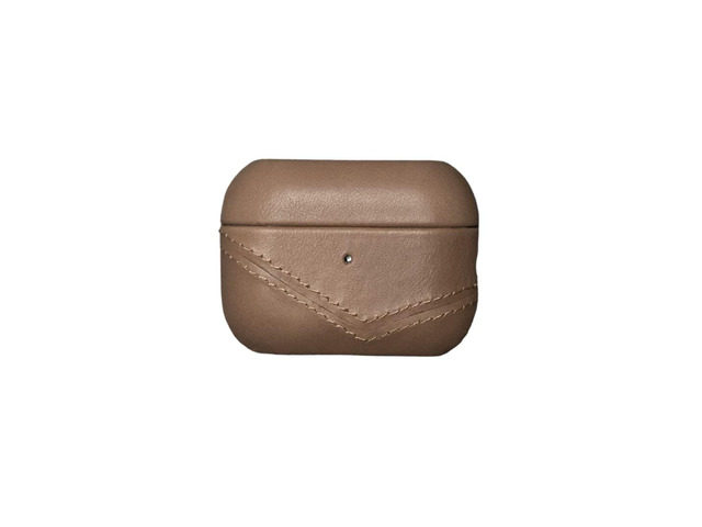 Premium Leather Case Compatible with Apple AirPods 3, Wireless Charging, Two-Piece Design (Dune)