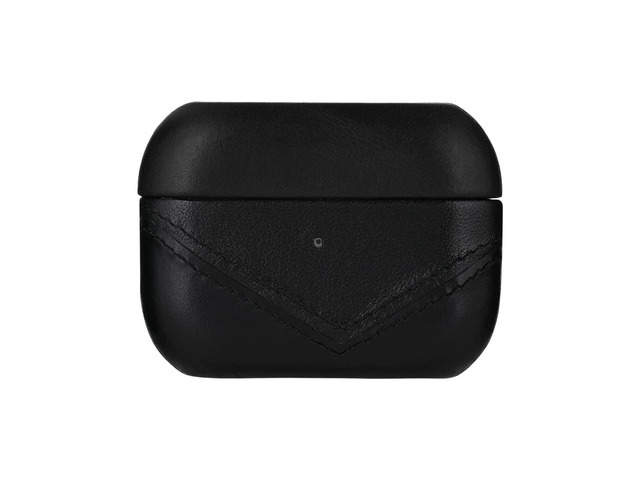 Premium Leather Case Compatible with Apple AirPods 3, Wireless Charging, Two-Piece Design (Black)