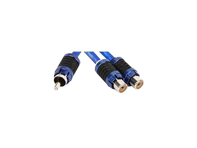SI62YF 2-Channel 6000 Series Audiophile Grade RCA Y-Adapter Cable, BLUE Car audio splitter, splits 1 preamp signal into 2 feeds, subwoofer and...