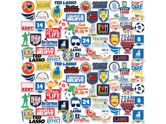 Ted Lasso 100 Vinyl Stickers Waterproof Die-Cut Decals Laptop Water Bottle