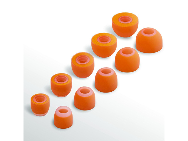 New W Improved Ear Tips. Upgrade Hybrid Design: Soft Memory Foam Core and Silicone Layer Outside. Comfortable Fit, Longer Life and Easy to Clean -...
