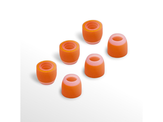 W New Improved Ear Tips Hybrid Design: Soft Memory Foam Core and Outside Silicone. Comfortable Fit & Longer Life - 3 Pairs (Small)