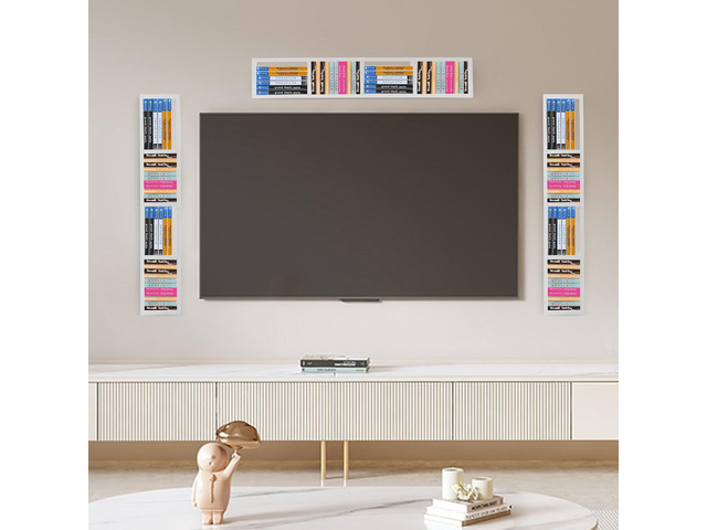 3Pcs Wall Mount CD DVD Storage Shelf, 34 Inch Floating Cube Media Storage Rack, Video Game Organizer Bookshelf for Home Bedroom Living Room Study...