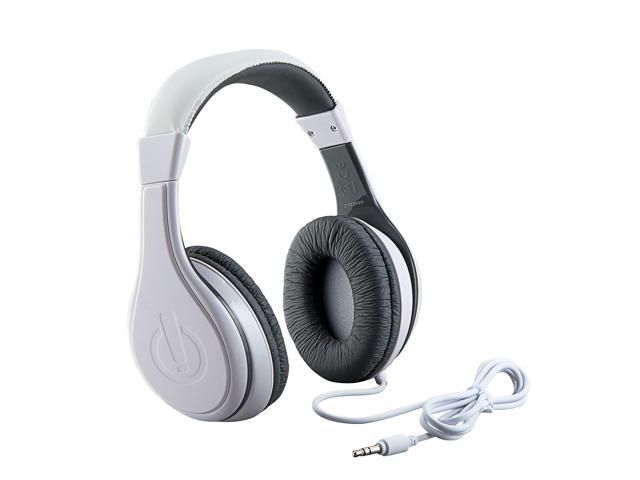 Kids Headphones, Stereo Sound, 3.5mm Jack Cord, Wired Headphones for Kids, Tangle-Free, Volume Control, Childrens Earphones Over Ear for Travel White