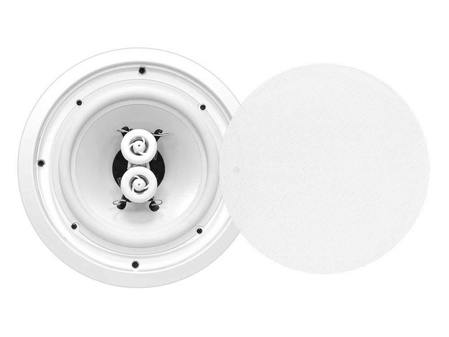 6.5 Inch 300W Dual Channel 8 Ohm Home Audio In Ceiling Marine Grade Waterproof Speaker with 60Hz to 22kHz Frequency Response, Single, 1 Pack