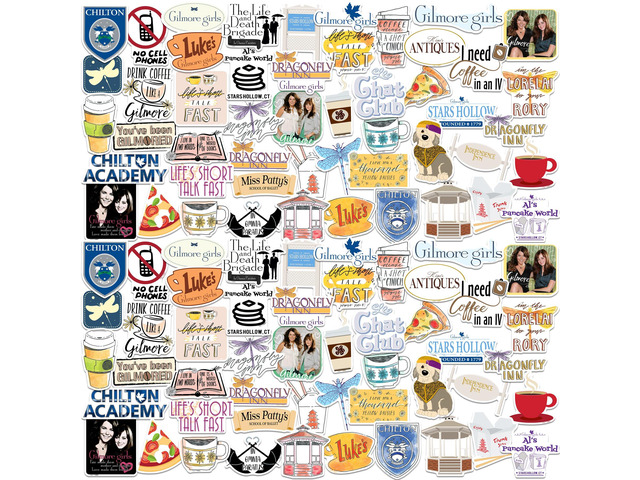 Gilmore Girls 200ct Vinyl L Deluxe Stickers, Skateboard, Indoor/Outdoor