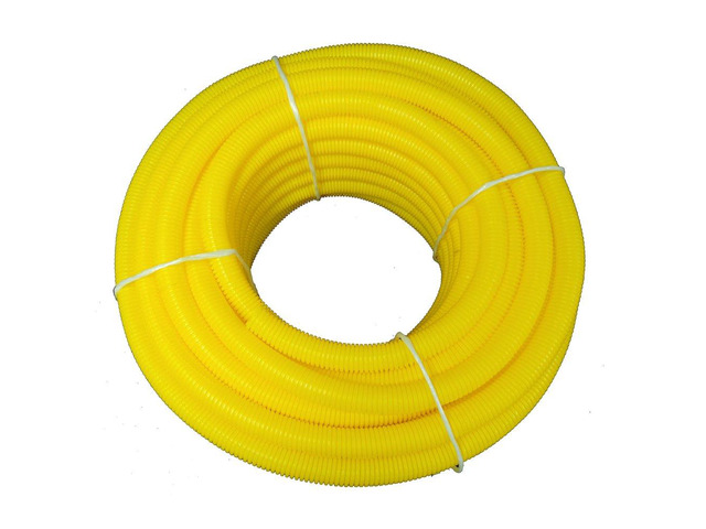 (1' Dia. x 100 ft, Yellow) Flexible Polyethylene Corrugated (PE) Split Tubing (Wire Loom)