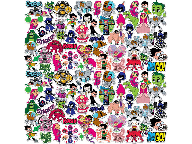 Teen Titans Go! 150 Vinyl Stickers Waterproof Die-Cut Decals Laptop Car