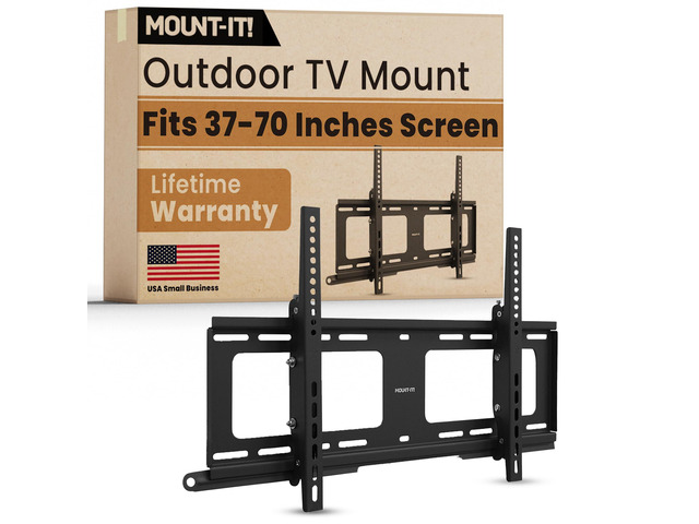 Weatherproof TV Wall Mount Lockable & Tilting 2.1' Low Profile Design Fits 37 38 42 50 55 58 60 65 70 75 80 Inch Televisions VESA Compatible up...