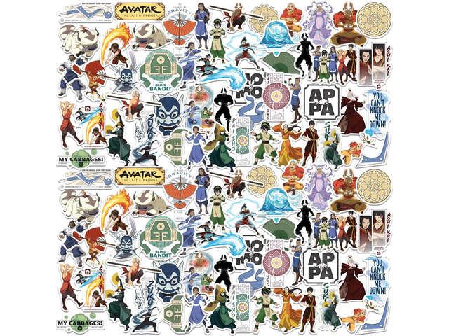 Avatar: The Last Airbender Set 2 100 Vinyl Stickers Waterproof Die-Cut Car