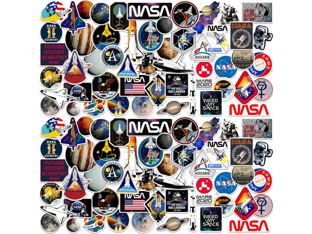 NASA Missions 200 Vinyl Stickers Waterproof Die-Cut Decals Laptop Scrapbook