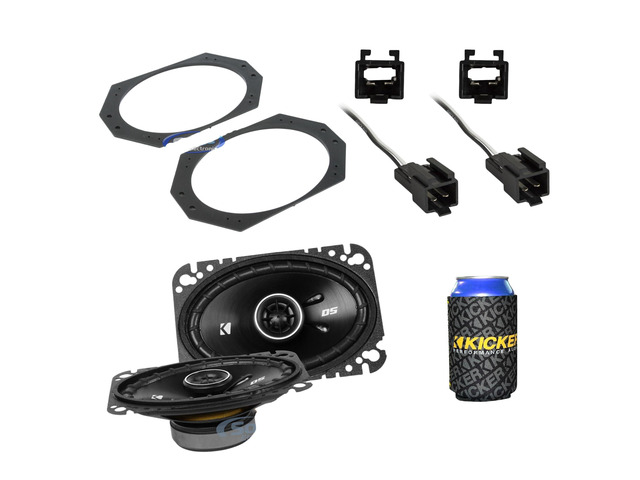 4x6 inch for 1997-2006 Jeep Wrangler TJ DS Kicker Series Upgrade Kit Front and Rear with Harnesses and Adapters with a can Cooler
