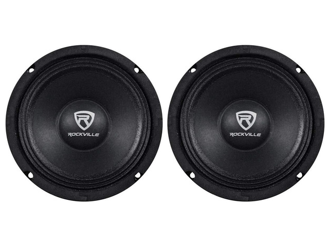 RM64PRO 6.5' 4 Ohm Mid-Bass Midrange Car Speaker, 103dB, 2-Pack 200W Peak / 100W RMS, CEA Compliant, Open Basket, 90oz Magnet, 1.5' CCAR Voice...