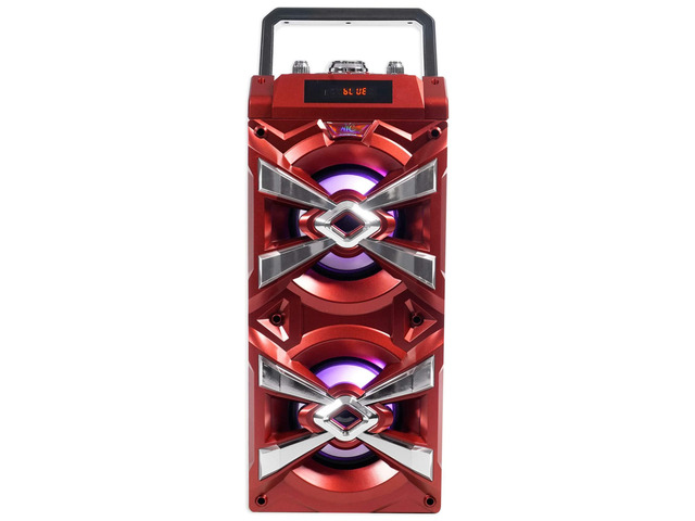 X-Tower Bluetooth Speaker, 50W Peak Power, Dual 4' Speakers, Mic Input & Echo, LED Display, TF Card & USB Playback, Perfect for Karaoke & Parties