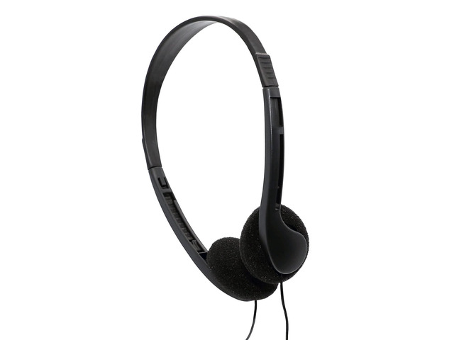 Products AE-08 On-Ear Stereo Headphones, Black (100 Pack)