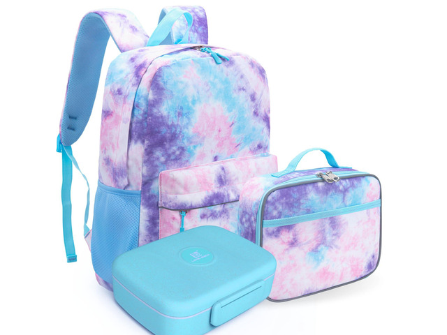 Kids' Backpack with Lunch Box Set for Boys and Girls, School Bag with Laptop Compartment and Insulated Lunch Bag