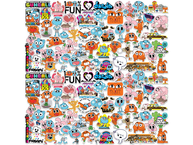 The Amazing World of Gumball 150 Vinyl Stickers Waterproof Die-Cut Decals