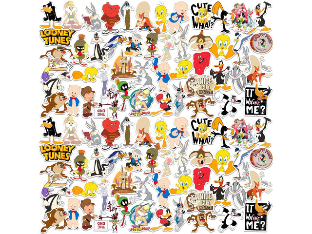 Looney Tunes 150 Vinyl Stickers Waterproof Die-Cut Decals Laptop Scrapbook