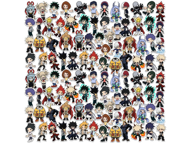 My Hero Academia Chibi 100 Vinyl Stickers Waterproof Die-Cut Decals Laptop