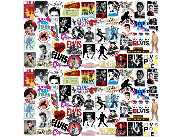 Elvis Presley 200 Vinyl Stickers Waterproof Die-Cut Decals Laptop Scrapbook
