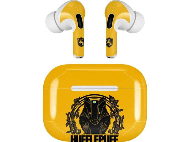 Decal Audio Skin Compatible with Apple AirPods Pro - Officially Licensed Wizarding Worlds Harry Potter Hufflepuff Illustration Design