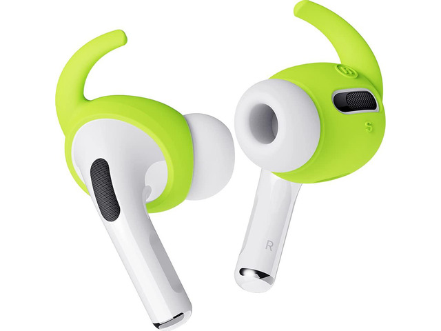4 Pairs Ear Hooks Covers for AirPods Pro Comfortable and Secure Fit, Improved Sound Quality, Precise Cutout Design, [US Patent Registered] (Neon...