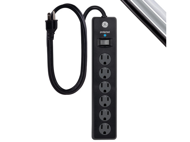 6-Outlet Sur Protector, 3 Ft Extension Cord, Power Strip, 800 Joules, Heavy Duty Plug, Twist-to-Close Safety Covers, Protected Indicator Light, UL...