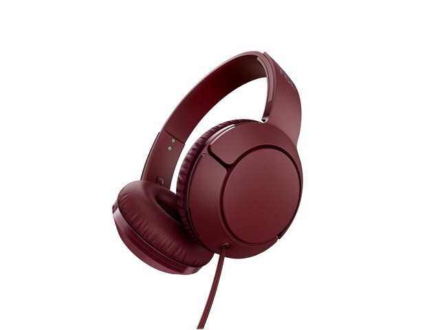 Mtro200 On-Ear Wired Headphones Super Light Weight Headphones with 32mm Drivers for Huge Bass and Built-in Mic Burgundy Crush