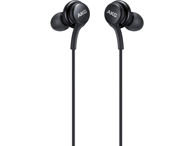 AKG Wired USB Type-C Earphones EO-IC100BBEGWW, 2-Way Speakers, Built-in DAC, in-Line Mic, Comfortable for USB-C Devices - Black (Retail Packaging)