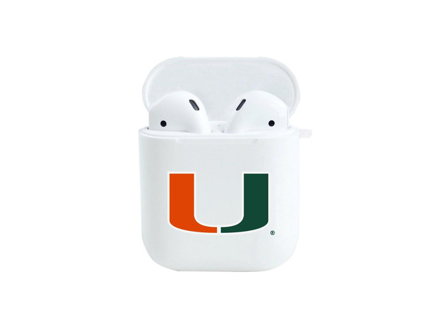 Airpods Case, TPU, University of Miami AirPods/White (TPU)