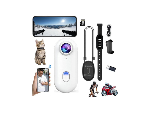 4K Mini Body Cam,Waterproof Pocket Sports Camera Wearable Adventure POV pro Thumb Camera, Hands Free Magnetic Motorcycle Cam,for Bike...