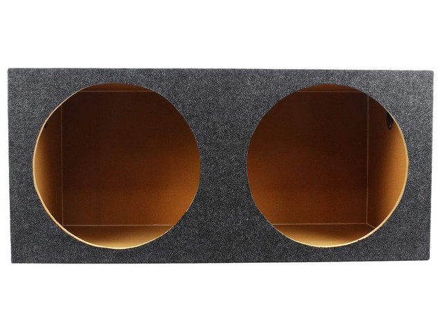 RD15 Dual 15' 3/4' MDF Sealed Car Subwoofer Enclosure Box, USA 2.1 cu. ft. Net Volume Per Sub, Precision Cut, Glued and Stapled Joints, Silicone...